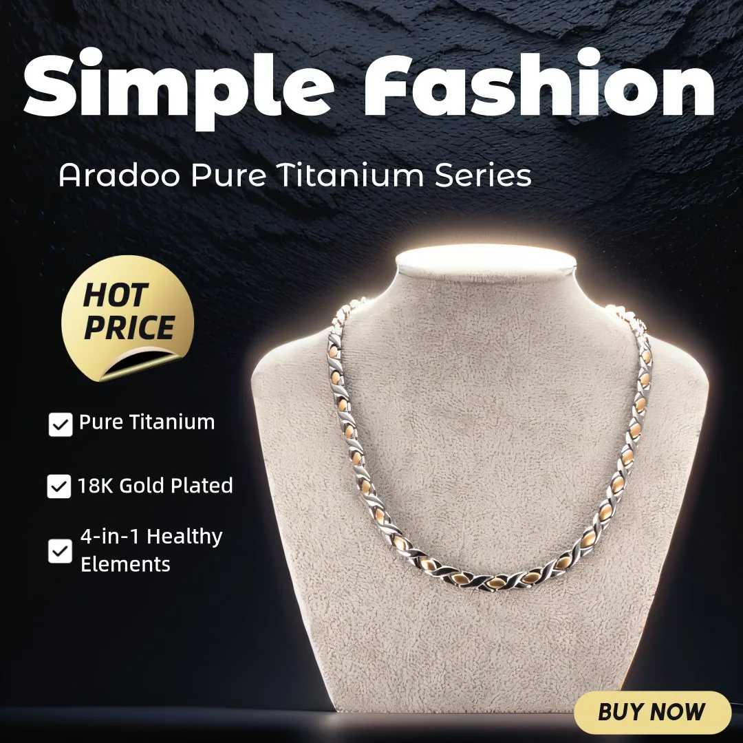 Ansi Chain - ARADOO saf titanyum kolye yaka titanyum